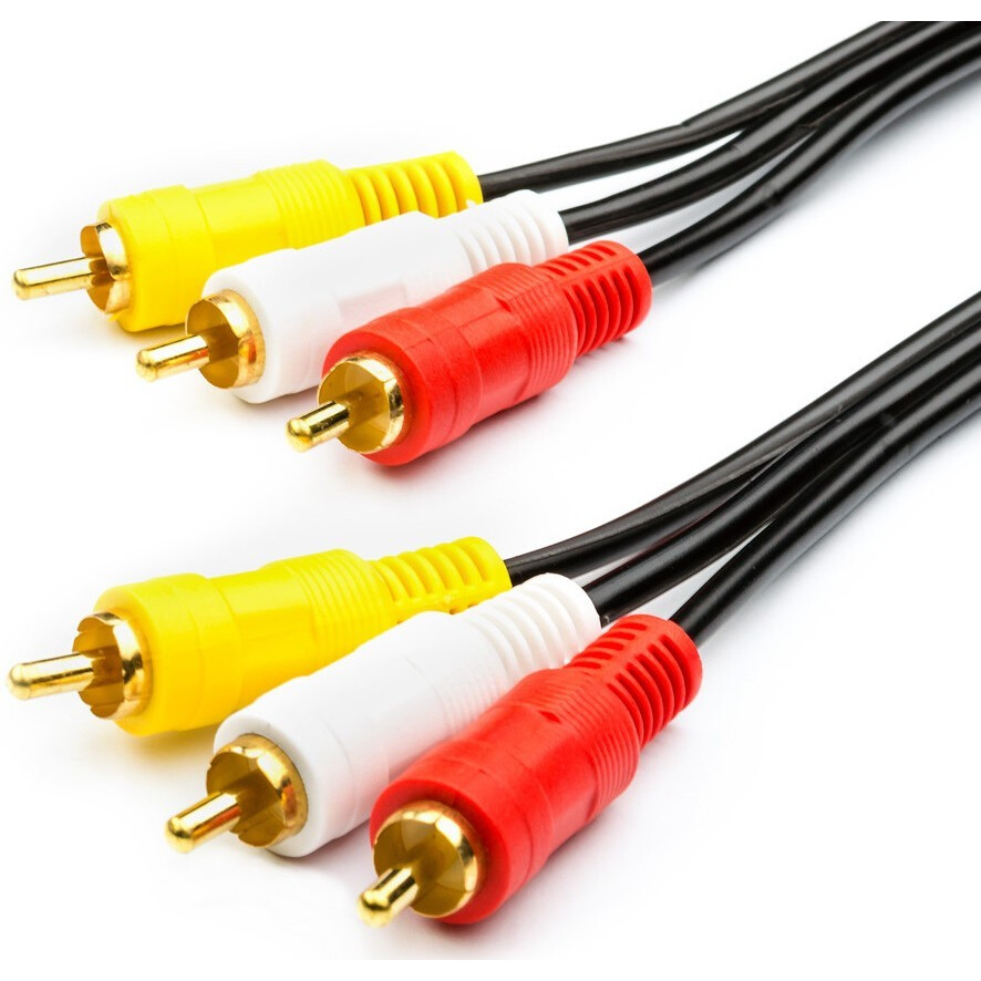 Кабель 3x RCA (M) - 3x RCA (M), 1м, ATCOM AT1002