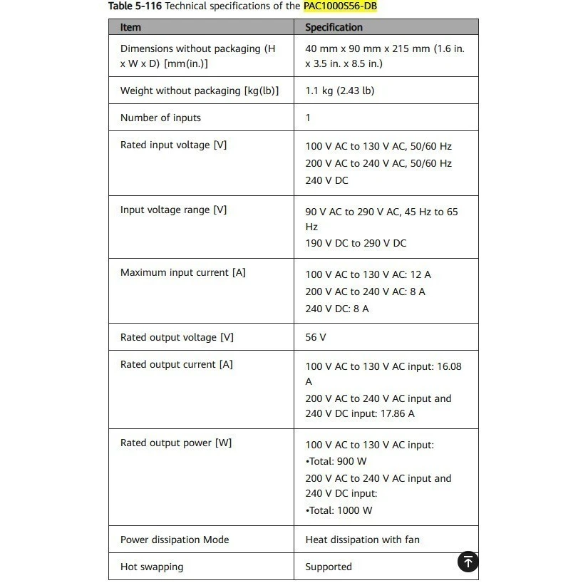 Блок питания Huawei PAC1000S56-DB - 2131727 - фото 3