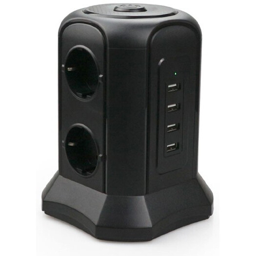 Сетевой фильтр Tessan TP-VB4U6E  Black