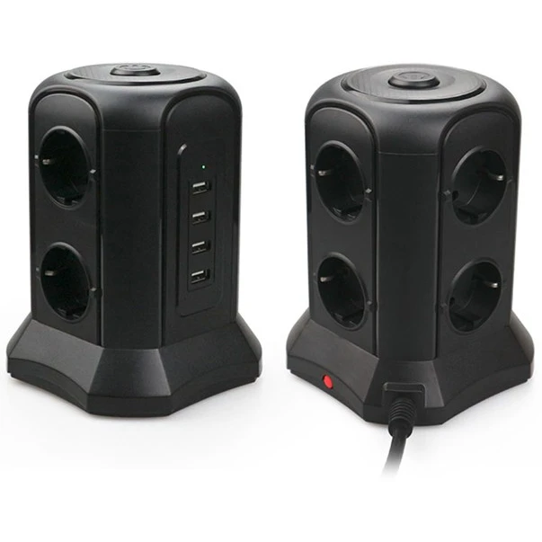 Сетевой фильтр Tessan TP-VB4U6E  Black - фото 2