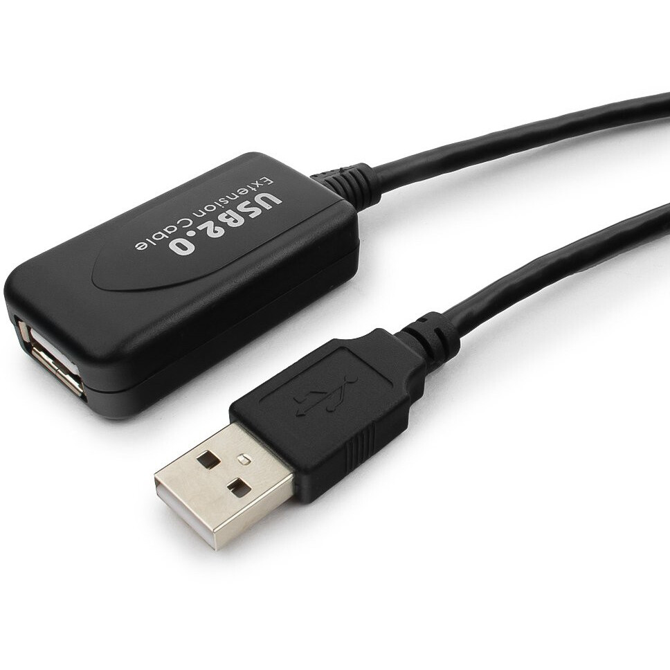 Кабель удлинительный USB A (M) - USB A (F), 4.8м, Gembird UAE016 Black