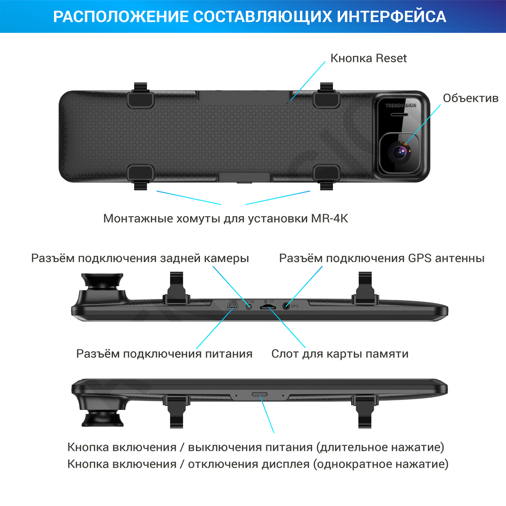 Автомобильный видеорегистратор TrendVision MR-4K - фото 14
