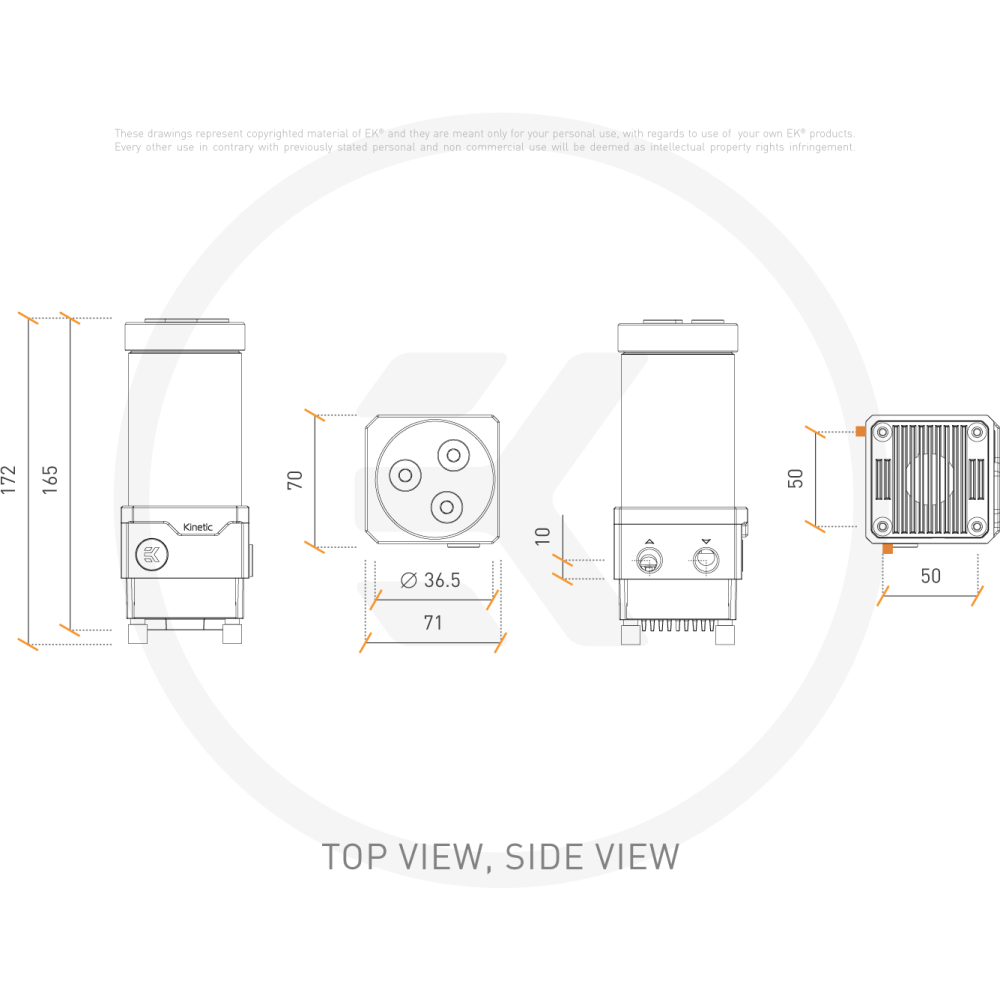 Резервуар с помпой для СЖО EKWB EK-Quantum Kinetic TBE 160 DDC PWM D-RGB Acetal (3831109819616) - фото 4