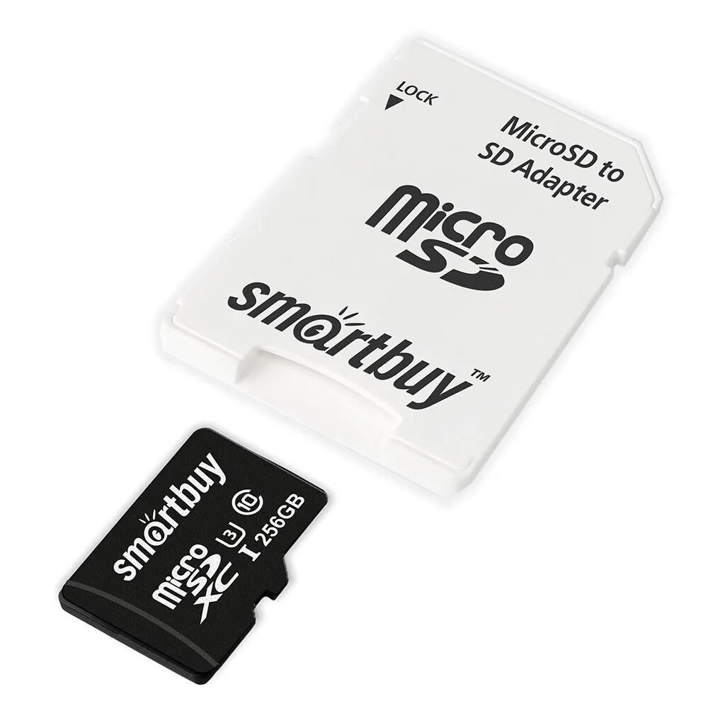 Карта памяти 256GB MicroSD SmartBuy + SD адаптер (SB256GBSDU1A-AD)