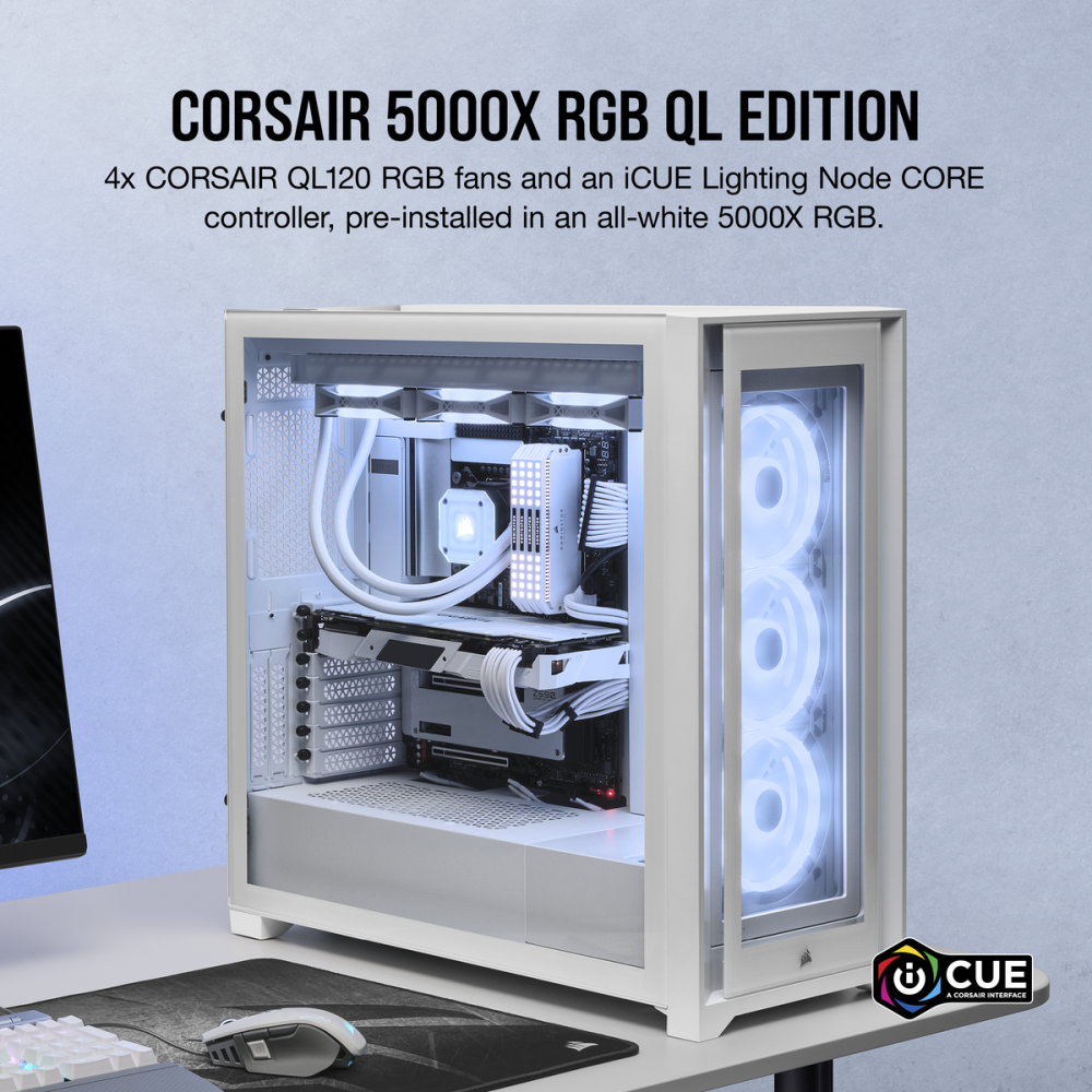 Корпус Corsair iCUE 5000X RGB QL White (CC-9011233-WW) - фото 5