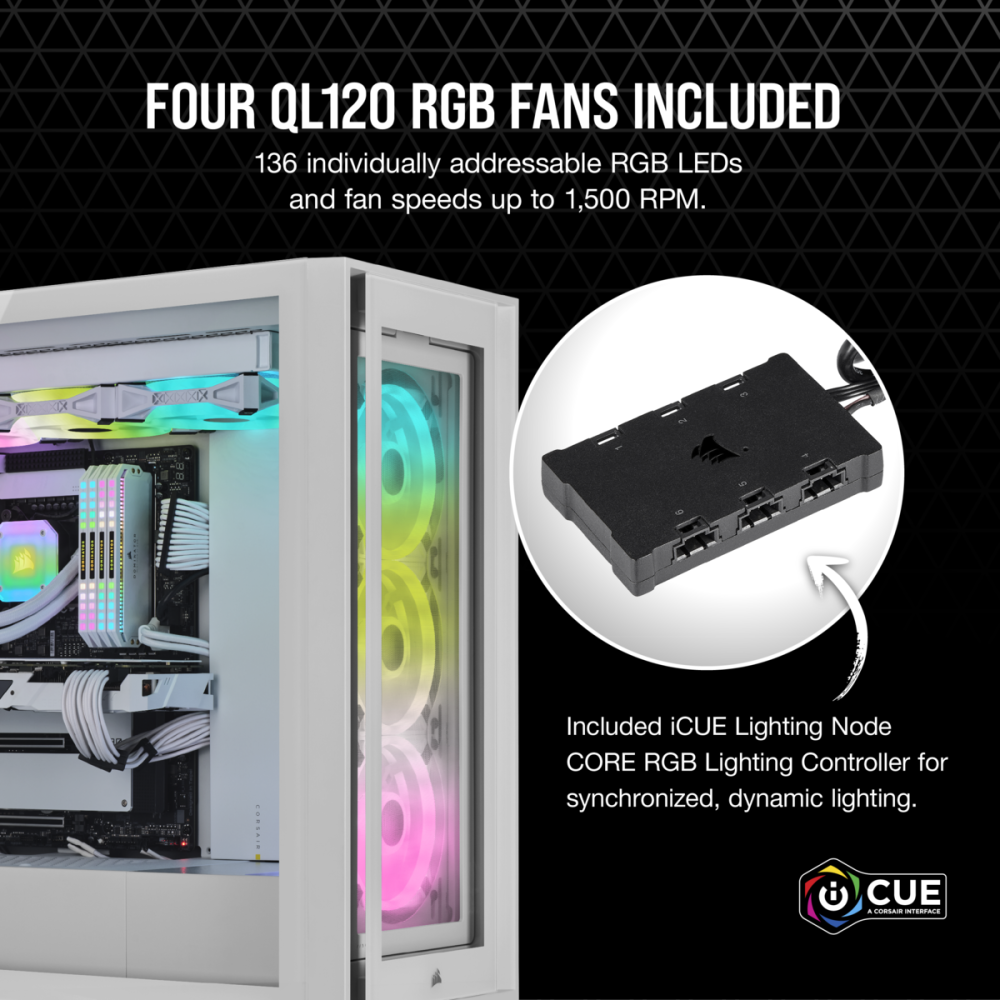 Корпус Corsair iCUE 5000X RGB QL White (CC-9011233-WW) - фото 6