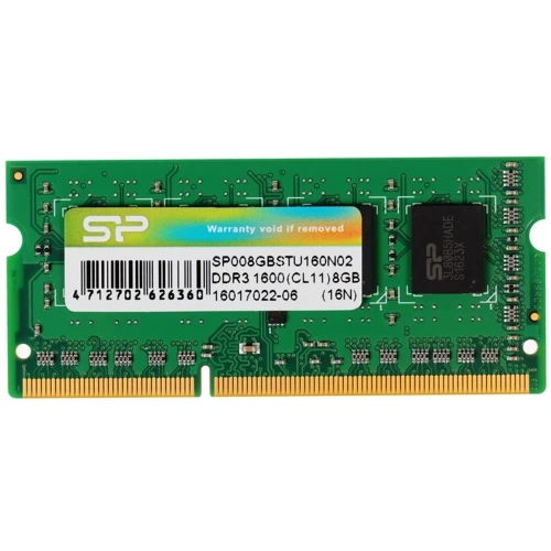 Оперативная память 8Gb DDR-III 1600MHz Silicon Power SO-DIMM (SP008GBSTU160N02)