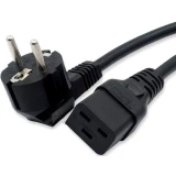 Кабель питания Schuko - C19, 3м, Hyperline PWC-IEC19-SHM-3.0-BK