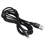Кабель USB - Lightning, 2м, Digma LIGHT-2M-BRAIDED-BLK