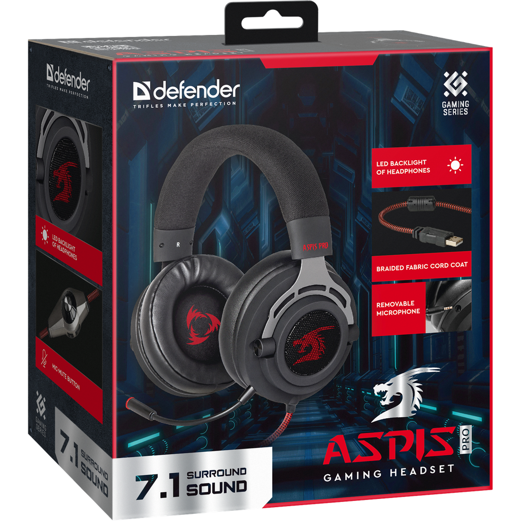 Гарнитура Defender Aspis Pro Black - 64221 - фото 9