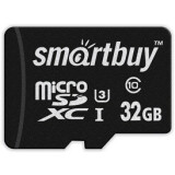 Карта памяти 32Gb MicroSD SmartBuy + SD адаптер (SB32GBSDCL10U3L-01)