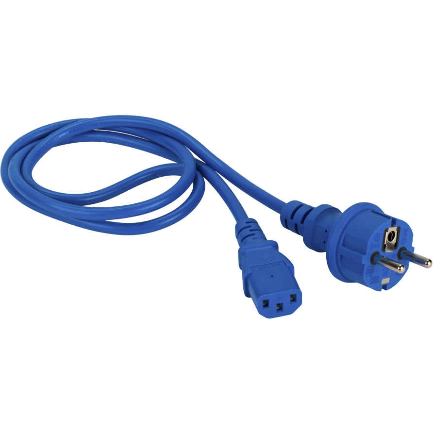 Кабель питания Schuko - C13, 1м, Lanmaster LAN-PP13/SH-1.0-BL