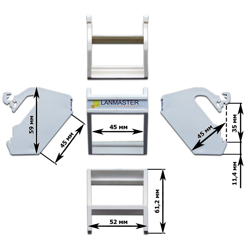 Рамка Lanmaster LAN-DRF-45X45-WH - фото 3