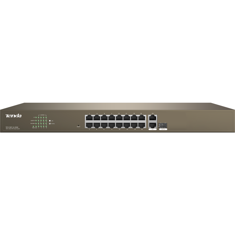 Коммутатор (свитч) Tenda TEF1218P-16-250W