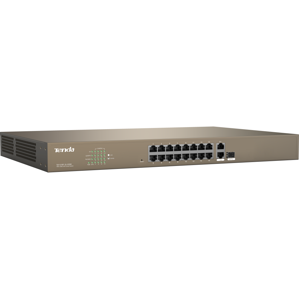 Коммутатор (свитч) Tenda TEF1218P-16-250W - фото 3