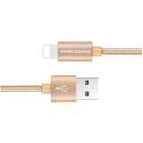 Кабель USB - Lightning, 1м, More Choice K11i Gold (K11IG)
