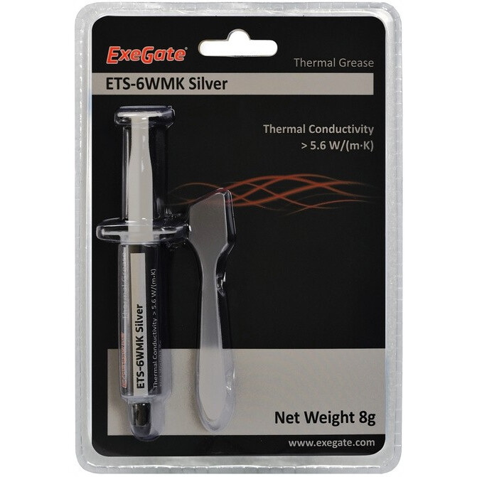 Термопаста ExeGate ETS-6WMK Silver (8 г) - EX282348RUS - фото 2