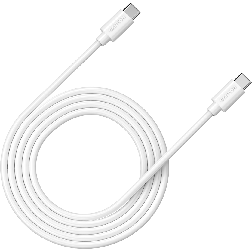 Кабель USB Type-C - USB Type-C, 2м, Canyon CNS-USBC12W