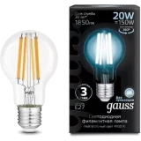 Филаментная лампочка Gauss Filament A60 4100K (20 Вт, E27) 1 шт. (102902220)