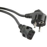 Кабель питания Schuko - C13, 3м, Hyperline PWC-IEC13-SHM-3.0-BK