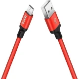 Кабель USB A (M) - microUSB B (M), 1м, HOCO X14 Red/Black (HC-62851)