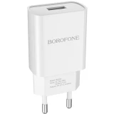 Сетевое зарядное устройство Borofone BA20A Sharp White + Lightning Cable (6931474700728)