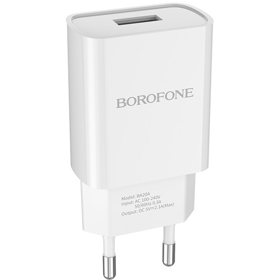 Сетевое зарядное устройство Borofone BA20A Sharp White + Type-C Cable - 6931474700742