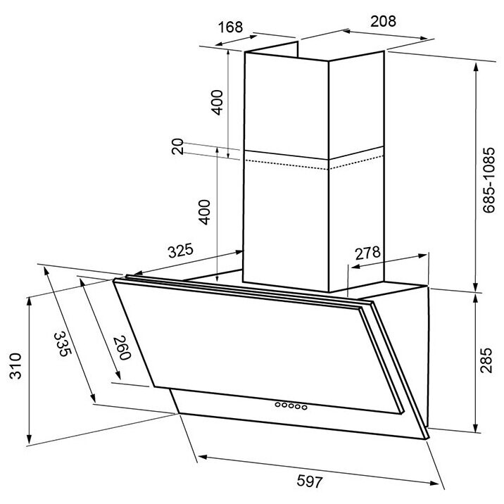 Вытяжка KRONA OLLY 600 Black PB - 00021454 - фото 7