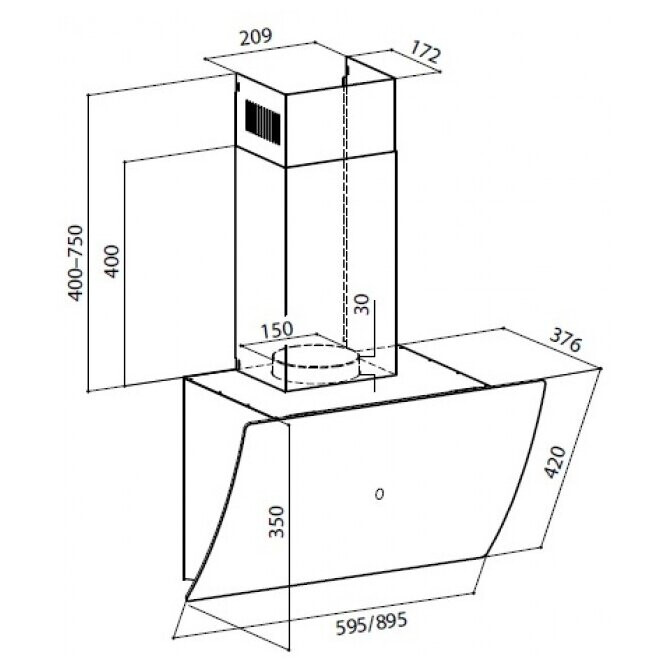 Вытяжка LEX Plaza GS 600 White - CHTI000366 - фото 2