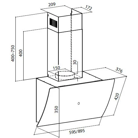 Вытяжка LEX Plaza GS 900 White - CHTI000368 - фото 2
