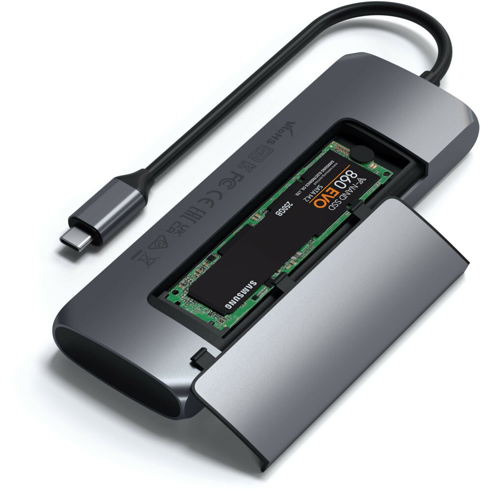 Док-станция Satechi USB-C Hybrid Multiport Adapter Space Gray - ST-UCHSEM - фото 3