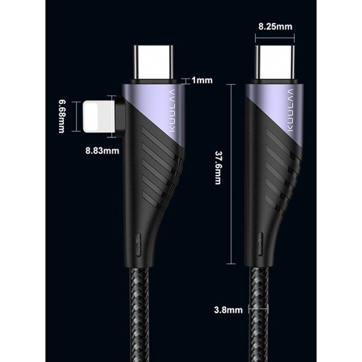 Кабель USB Type-C - USB Type-C/Lightning, 1.2м, KUULAA KL-X47 - фото 7