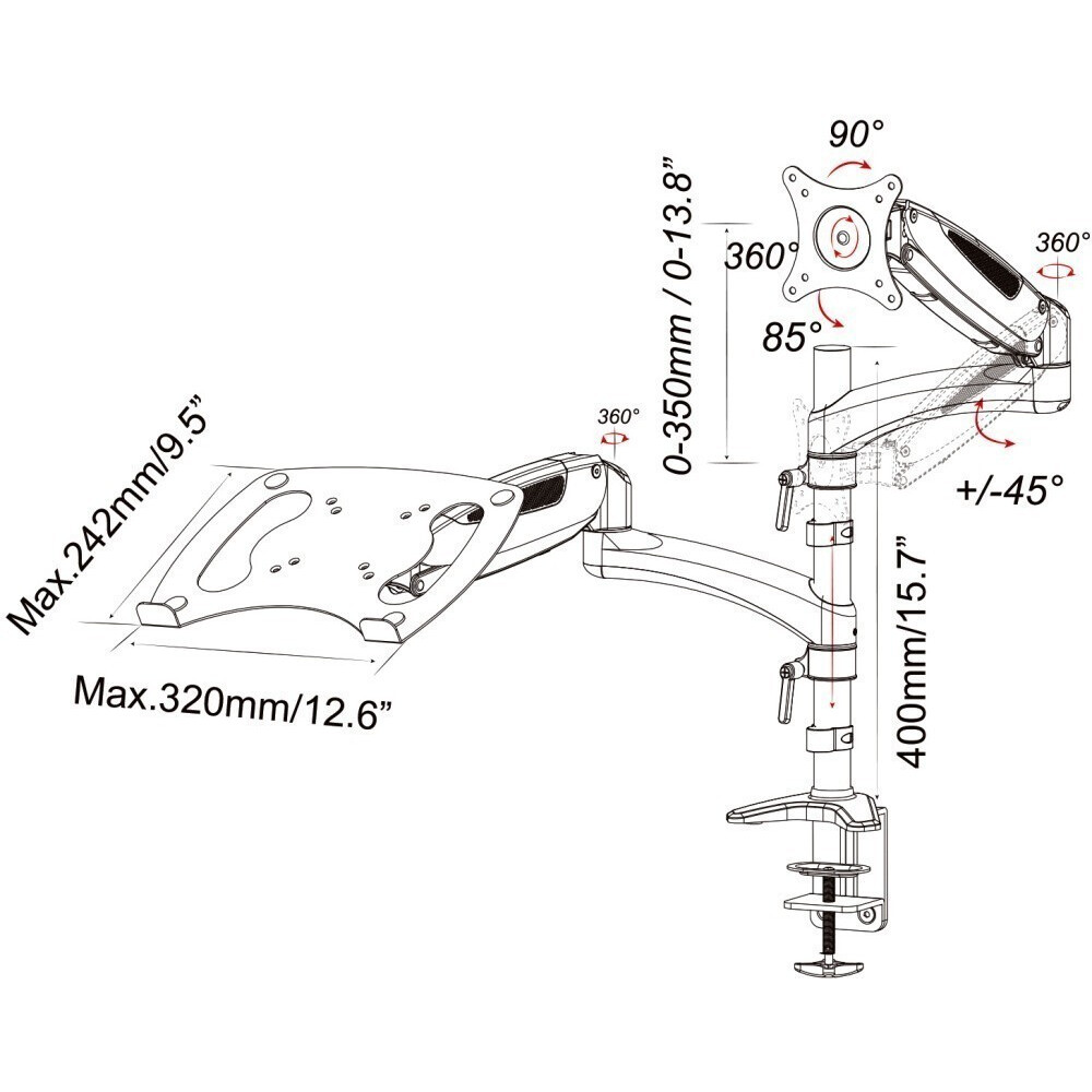 Кронштейн Cactus CS-VM-LH08-BK Black - фото 5