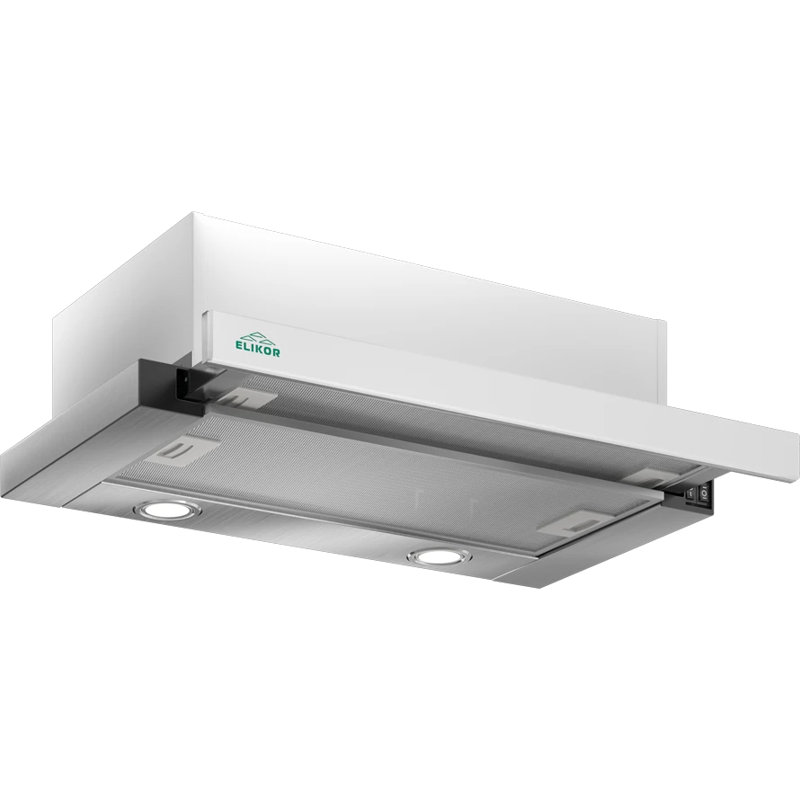 Вытяжка Elikor Интегра Glass 50Н-400-В2Д Stainless Steel/Glass White