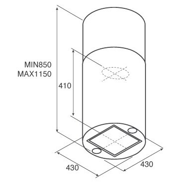 Вытяжка JET AIR PIPE ISLAND BL/A/43 - PRF0099298A - фото 2