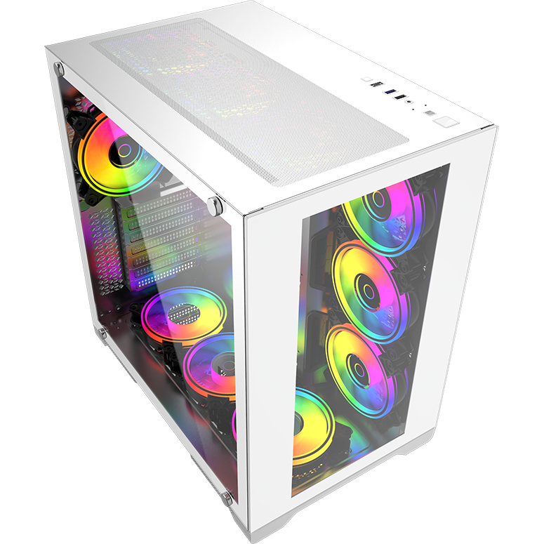 корпус powercase vision black cvba-l4. Powercase vision micro white cvwm-l4. корпус powercase alisio micro x4w, tempered glass, 4х 120mm 5-color fan, белый, matx (camiw-l4). корпус powercase vision white. корпус powercase vision micro white.