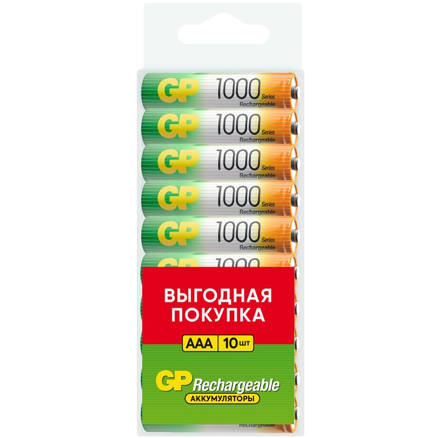 Аккумулятор GP (AAA, 1000mAh, 10 шт.) - 100AAAHC-CRB10