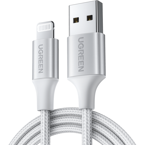 Кабель USB - Lightning, 1м, UGREEN US199 Silver - 60161