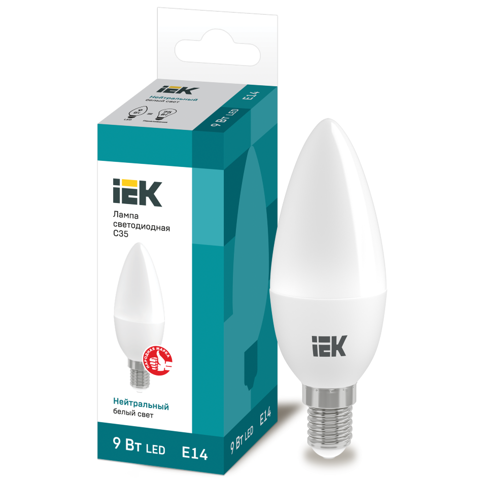Светодиодная лампочка IEK LLE-C35-9-230-40-E14 (9 Вт, E14) - фото 2