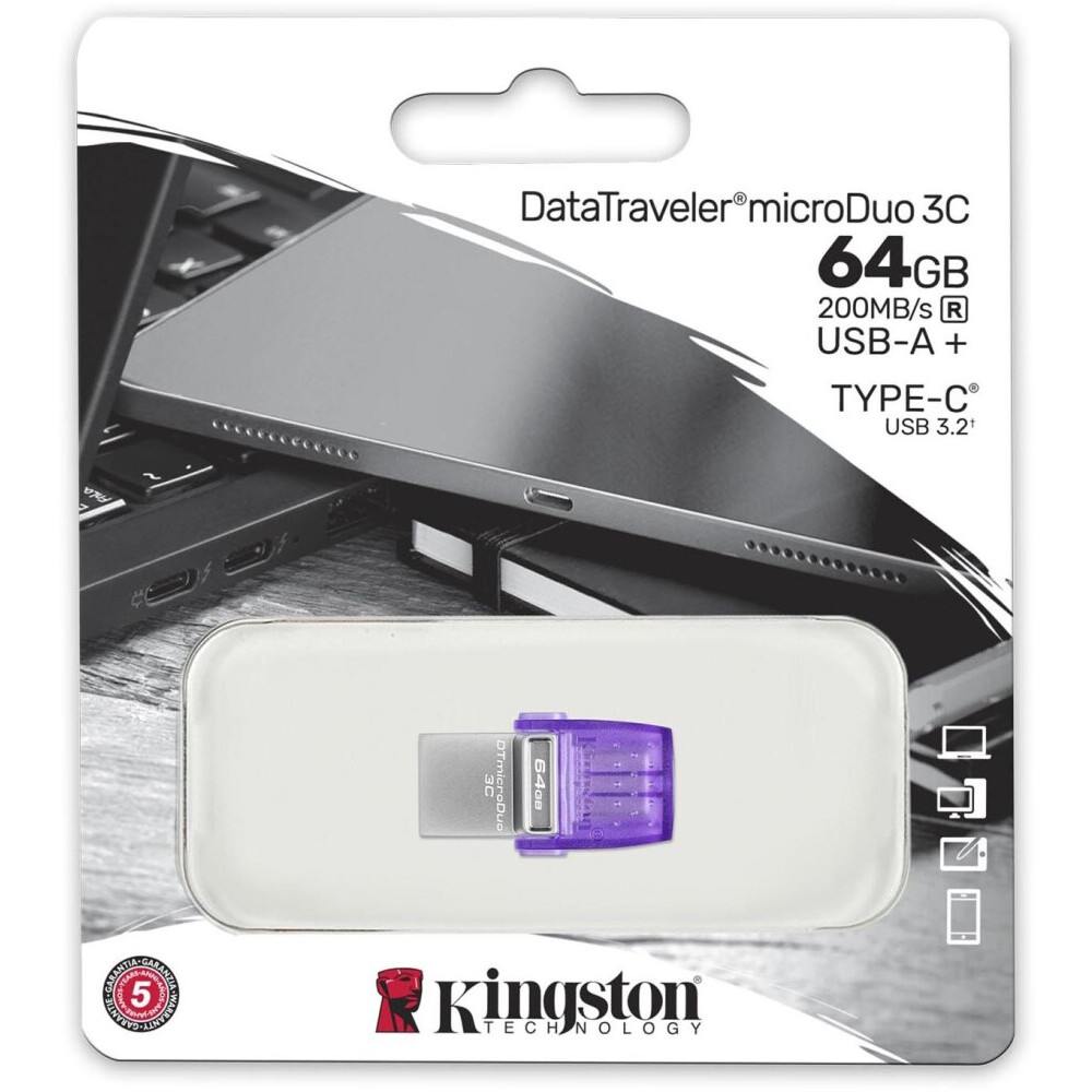 USB Flash накопитель 64Gb Kingston DataTraveler microDuo 3C G3 (DTDUO3CG3/64GB) - фото 3