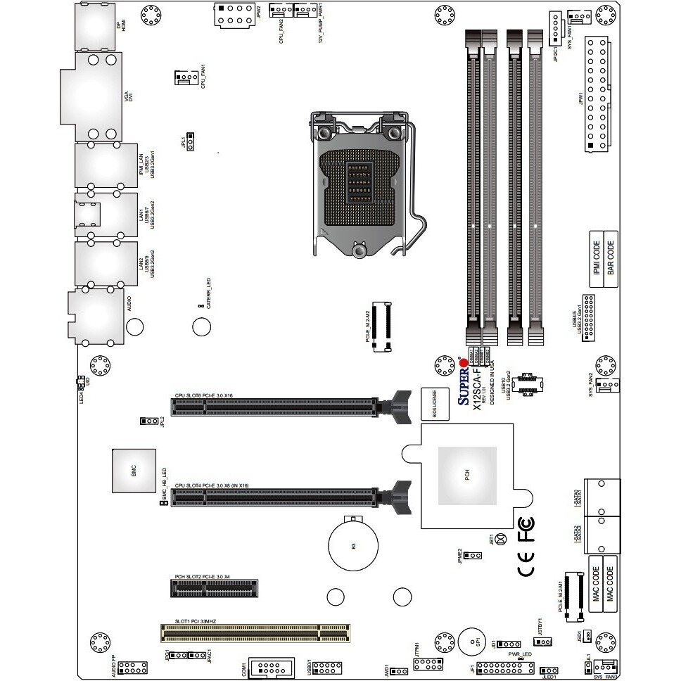 Материнская плата SuperMicro X12SCA-F OEM - MBD-X12SCA-F-B - фото 5