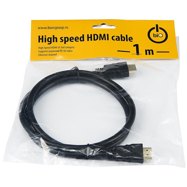 Кабель HDMI - HDMI, 1м, Bion BN-HDMI2MM-1M - BXP-HDMI2MM-010/BN-HDMI2MM-1M - фото 2