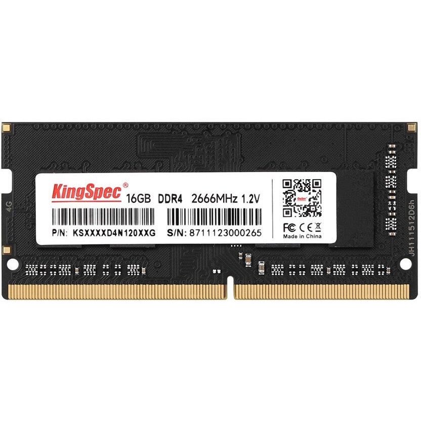 Оперативная память 16Gb DDR4 2666MHz KingSpec SO-DIMM (KS2666D4N12016G)