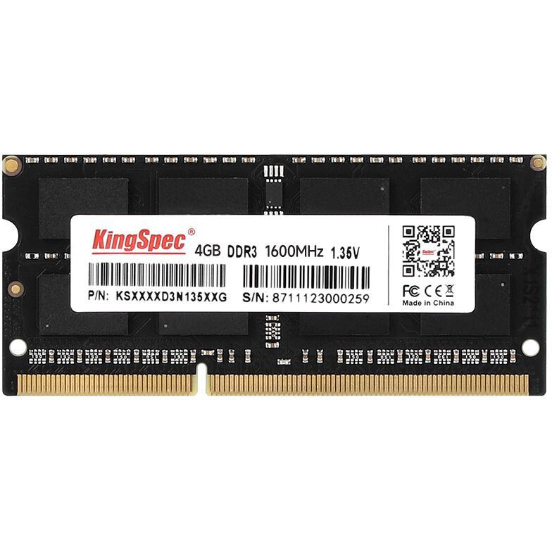 Оперативная память 4Gb DDR-III 1600MHz KingSpec SO-DIMM (KS1600D3N13504G)