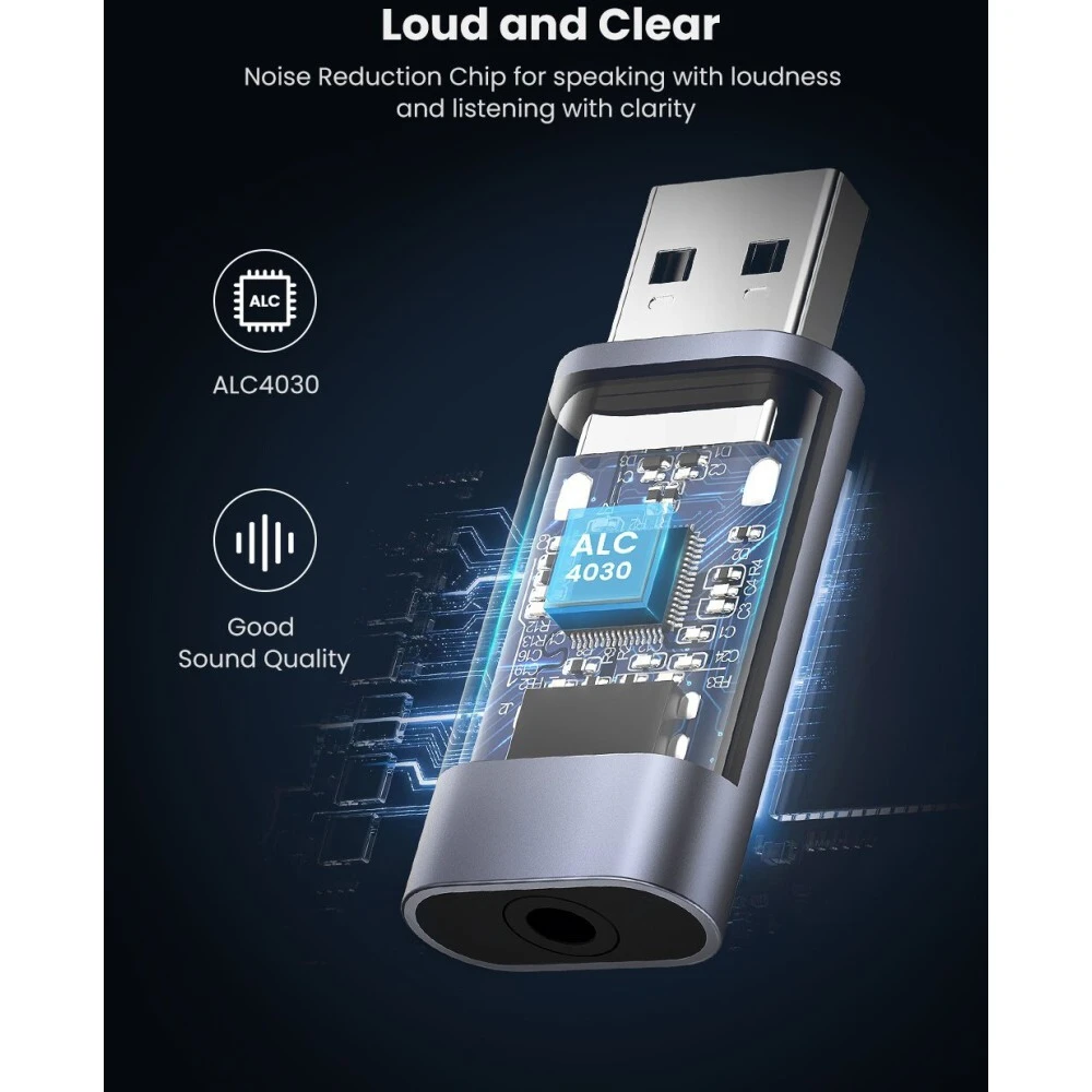 Звуковая карта UGREEN CM383 Grey - 80864 - фото 6