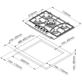 Газовая варочная панель Kuppersberg FG 73 B