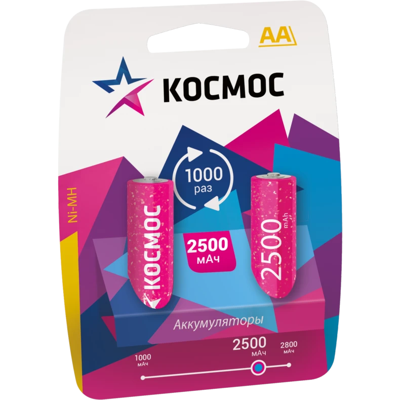 Аккумулятор КОСМОС KOCR6NIMH2500MAH2BL (AA, 2500mAh, 2 шт.)