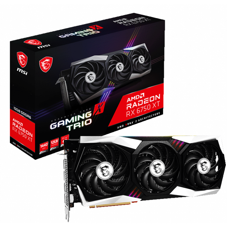 Видеокарта AMD Radeon RX 6750 XT MSI 12Gb (RX 6750 XT GAMING X TRIO 12G) - фото 6