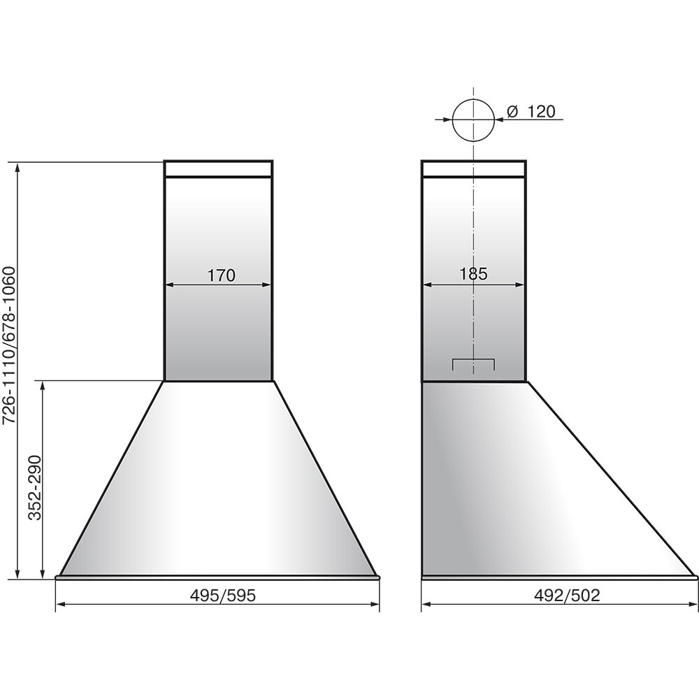 Вытяжка Elikor Эпсилон 50П-430-П3Л Black/Gold - 840618 - фото 2