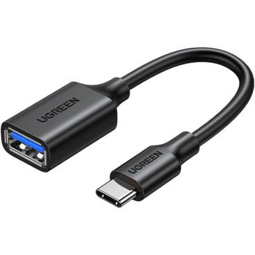 Переходник USB A (F) - USB Type-C, 0.15м, UGREEN US154 Black - 30701